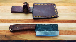 High Carbon Steel Mini Cleaver - Walnut Wood Handle | Jager Knives