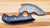 Alaskan Ulu Knife with Damascus Steel Blade (Blue and Black Handle)
